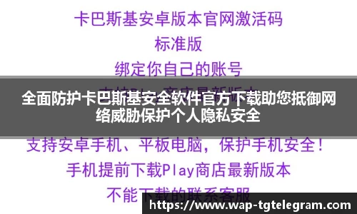 全面防护卡巴斯基安全软件官方下载助您抵御网络威胁保护个人隐私安全